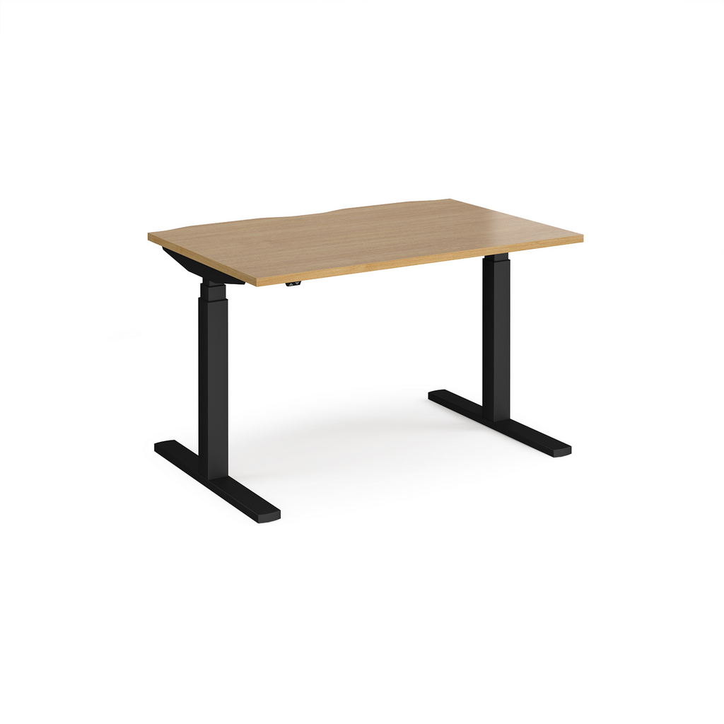 Picture of Elev8 Touch straight sit-stand desk 1200mm x 800mm - black frame, oak top