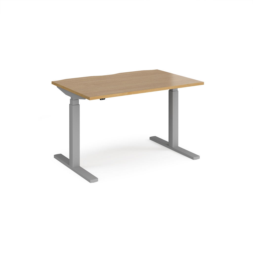 Picture of Elev8 Touch straight sit-stand desk 1200mm x 800mm - silver frame, oak top