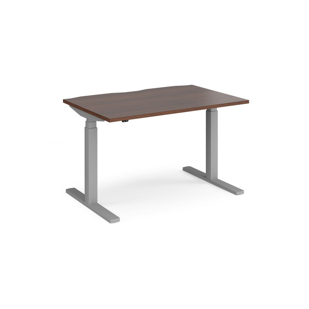 Picture of Elev8 Touch straight sit-stand desk 1200mm x 800mm - silver frame, walnut top