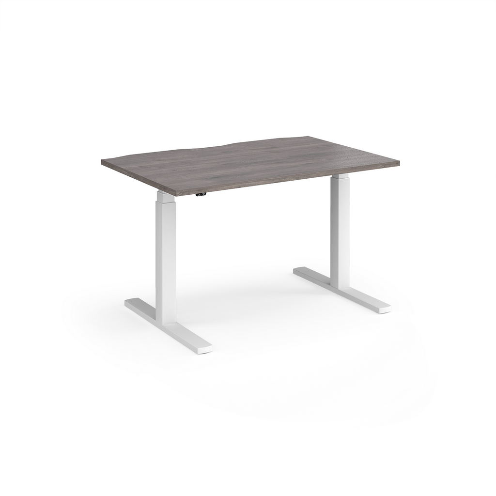 Picture of Elev8 Touch straight sit-stand desk 1200mm x 800mm - white frame, grey oak top