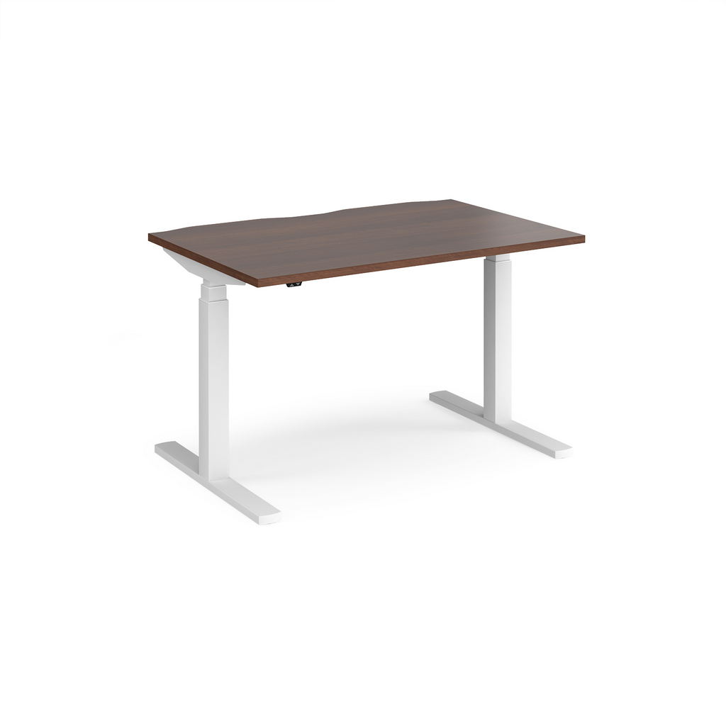 Picture of Elev8 Touch straight sit-stand desk 1200mm x 800mm - white frame, walnut top