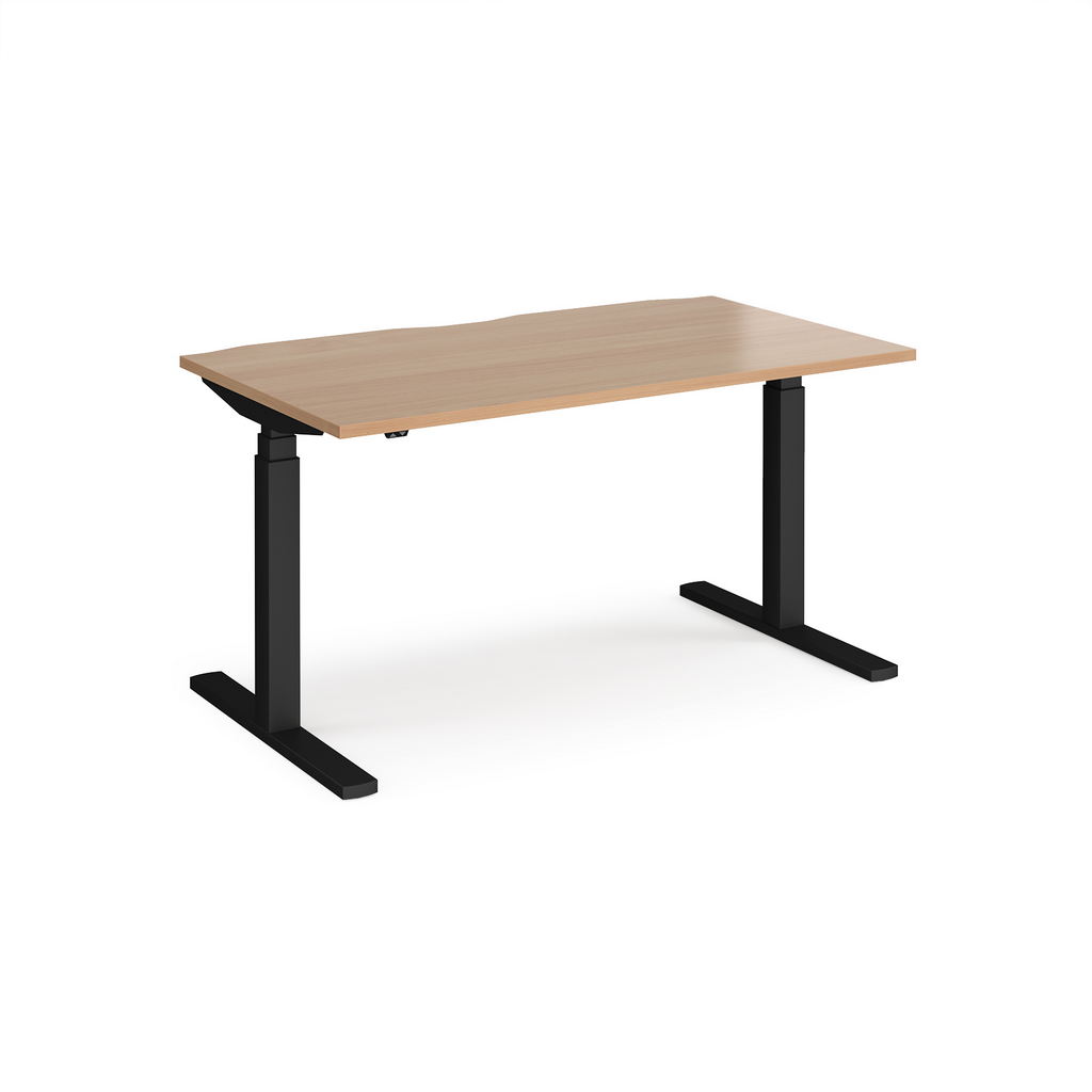 Picture of Elev8 Touch straight sit-stand desk 1400mm x 800mm - black frame, beech top