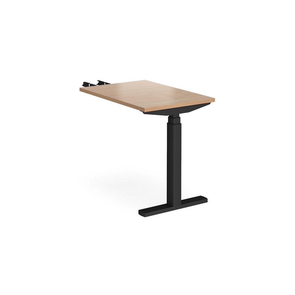 Picture of Elev8 Touch sit-stand return desk 600mm x 800mm - black frame, beech top