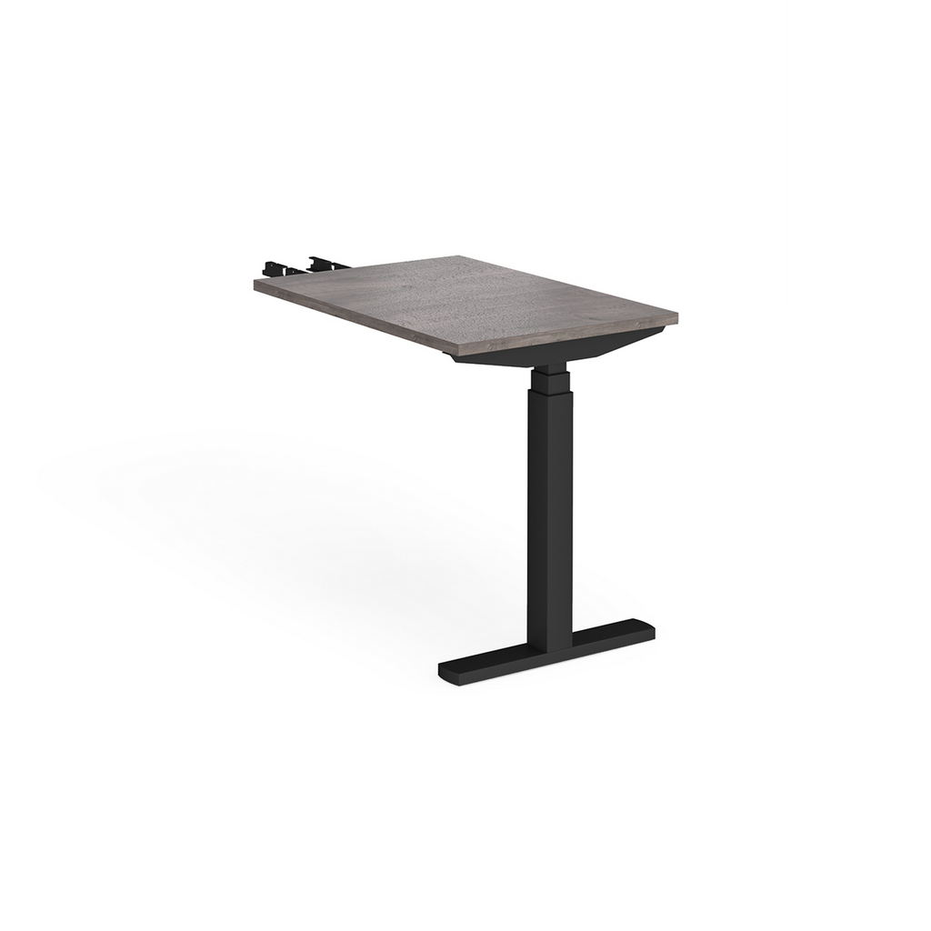 Picture of Elev8 Touch sit-stand return desk 600mm x 800mm - black frame, grey oak top