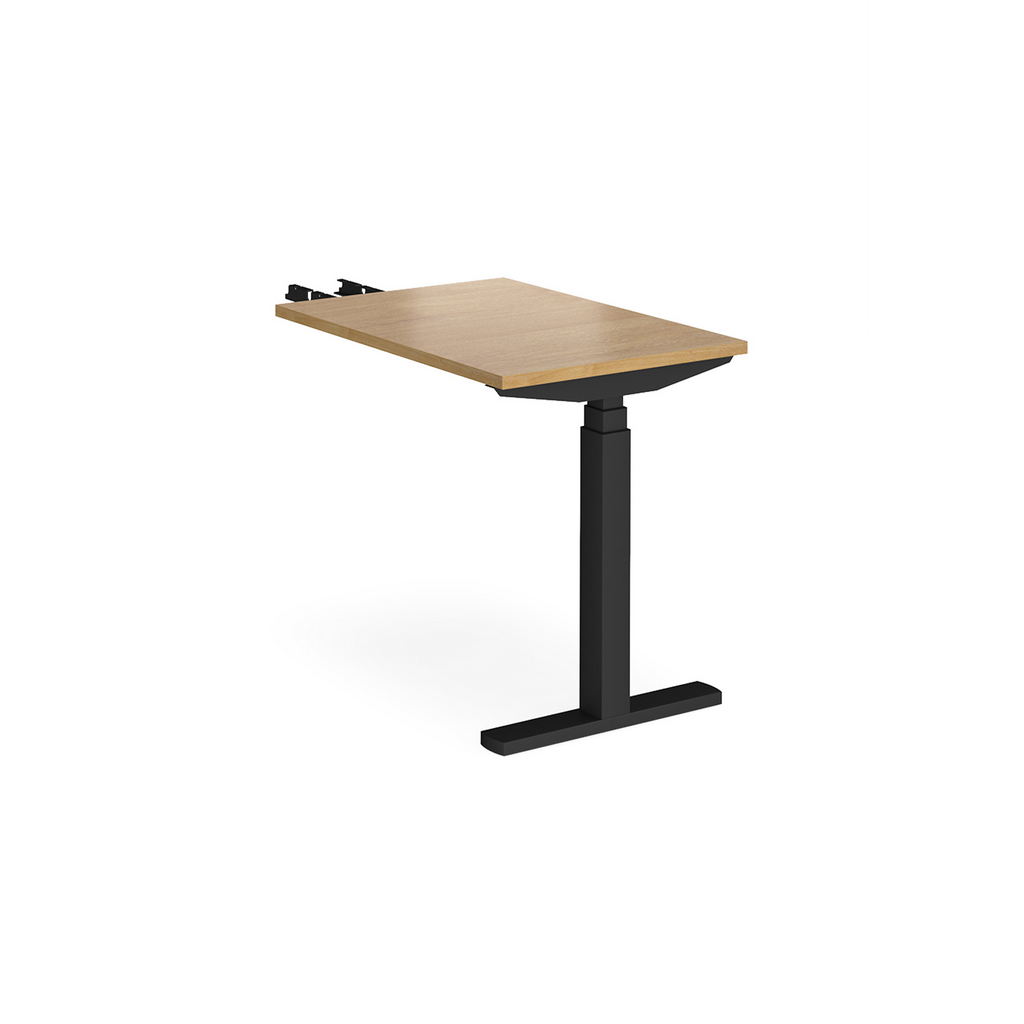 Picture of Elev8 Touch sit-stand return desk 600mm x 800mm - black frame, oak top