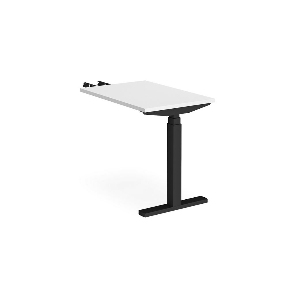 Picture of Elev8 Touch sit-stand return desk 600mm x 800mm - black frame, white top