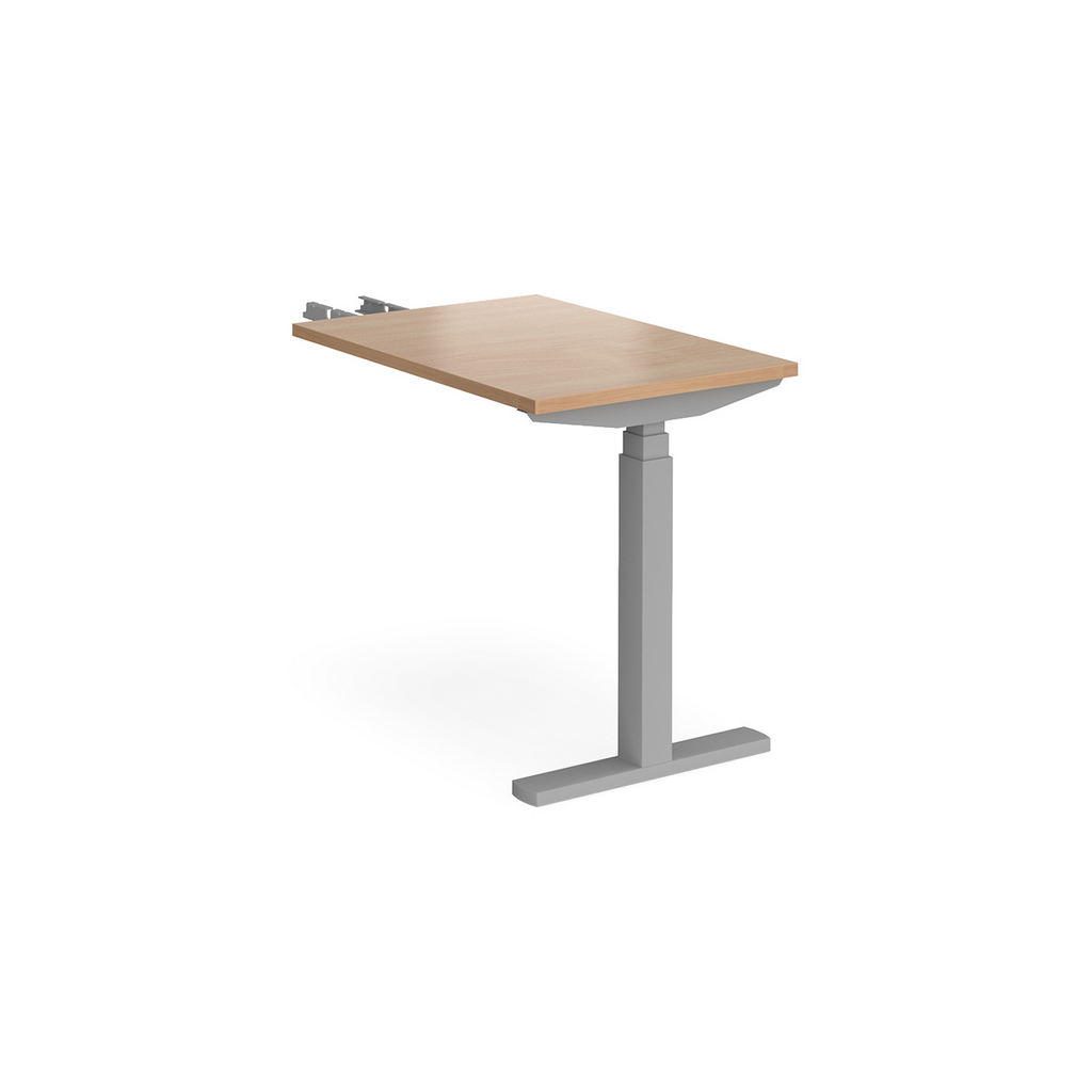 Picture of Elev8 Touch sit-stand return desk 600mm x 800mm - silver frame, beech top