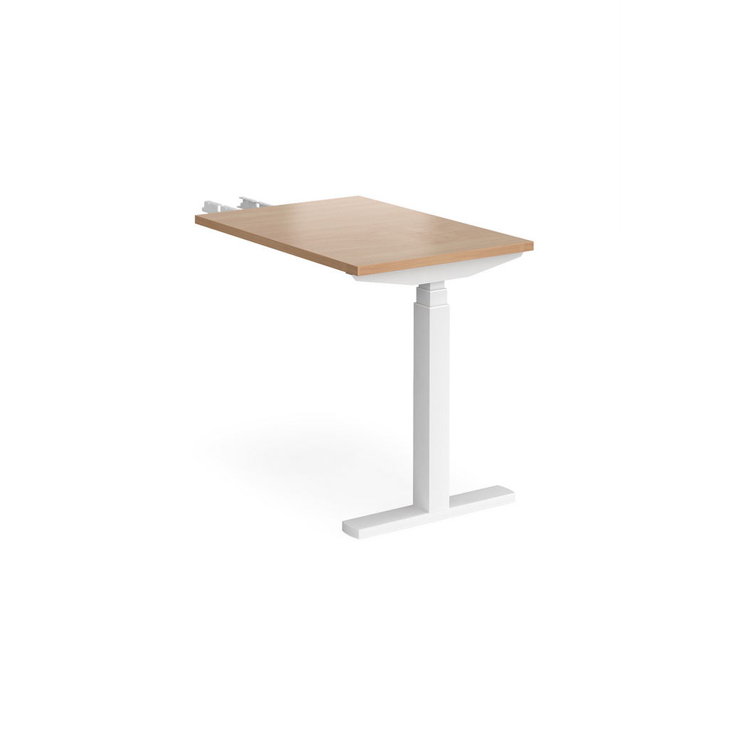 Picture of Elev8 Touch sit-stand return desk 600mm x 800mm - white frame, beech top