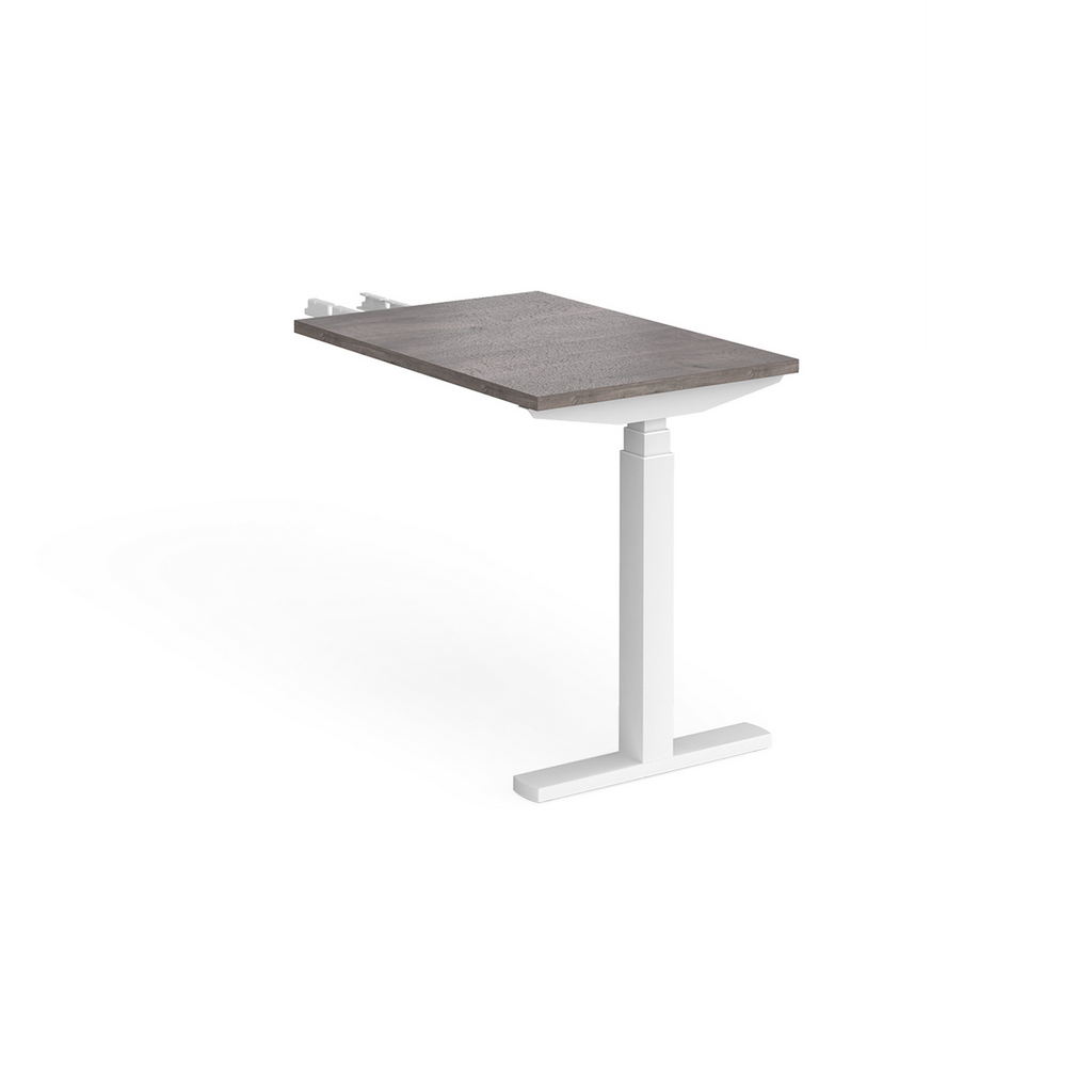 Picture of Elev8 Touch sit-stand return desk 600mm x 800mm - white frame, grey oak top