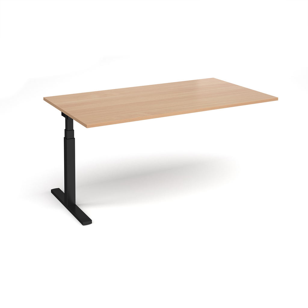 Picture of Elev8 Touch boardroom table add on unit 1800mm x 1000mm - black frame, beech top