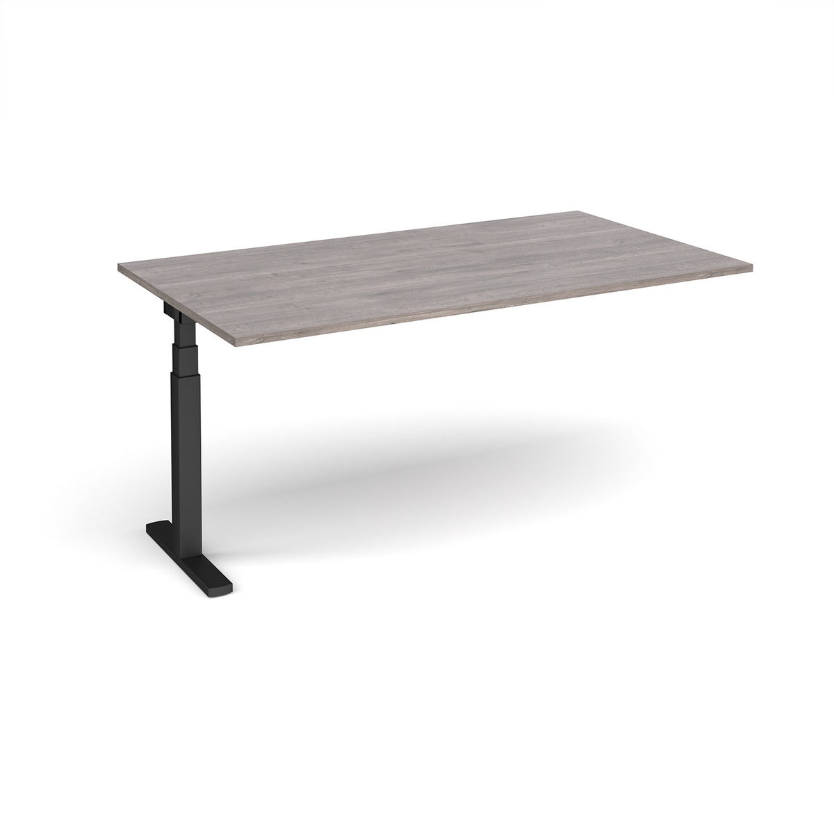 Picture of Elev8 Touch boardroom table add on unit 1800mm x 1000mm - black frame, grey oak top