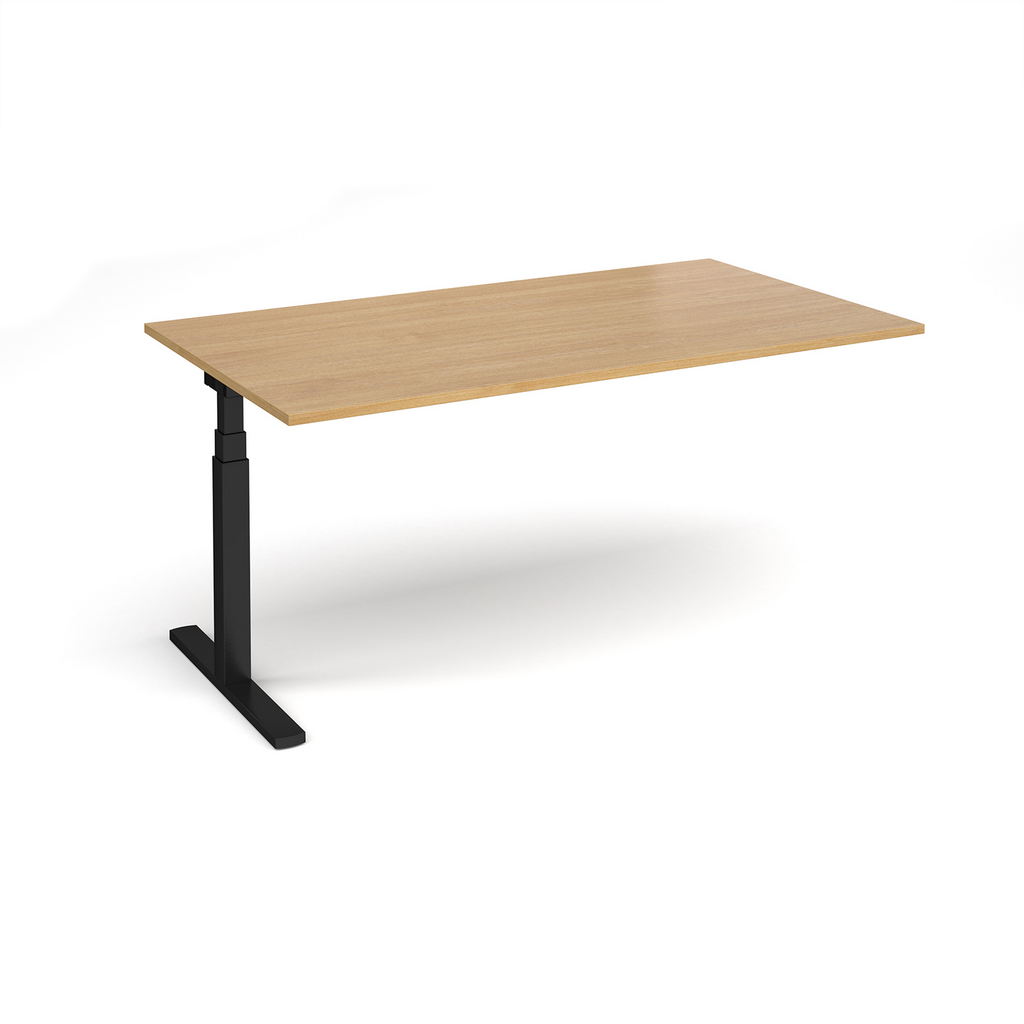 Picture of Elev8 Touch boardroom table add on unit 1800mm x 1000mm - black frame, oak top