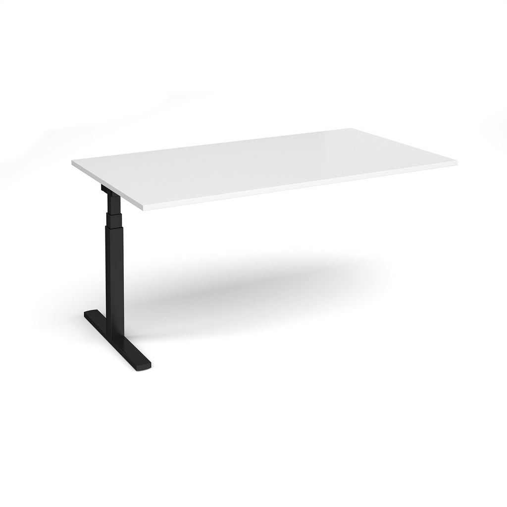 Picture of Elev8 Touch boardroom table add on unit 1800mm x 1000mm - black frame, white top