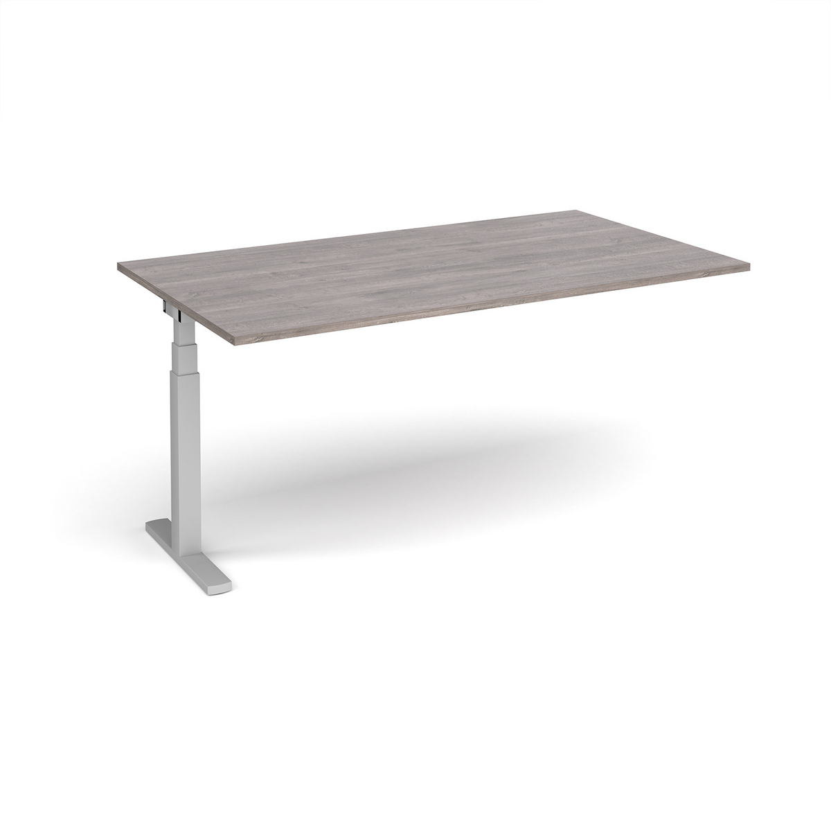 Picture of Elev8 Touch boardroom table add on unit 1800mm x 1000mm - silver frame, grey oak top