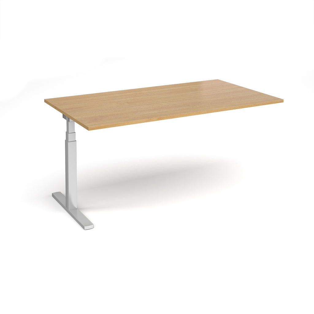 Picture of Elev8 Touch boardroom table add on unit 1800mm x 1000mm - silver frame, oak top