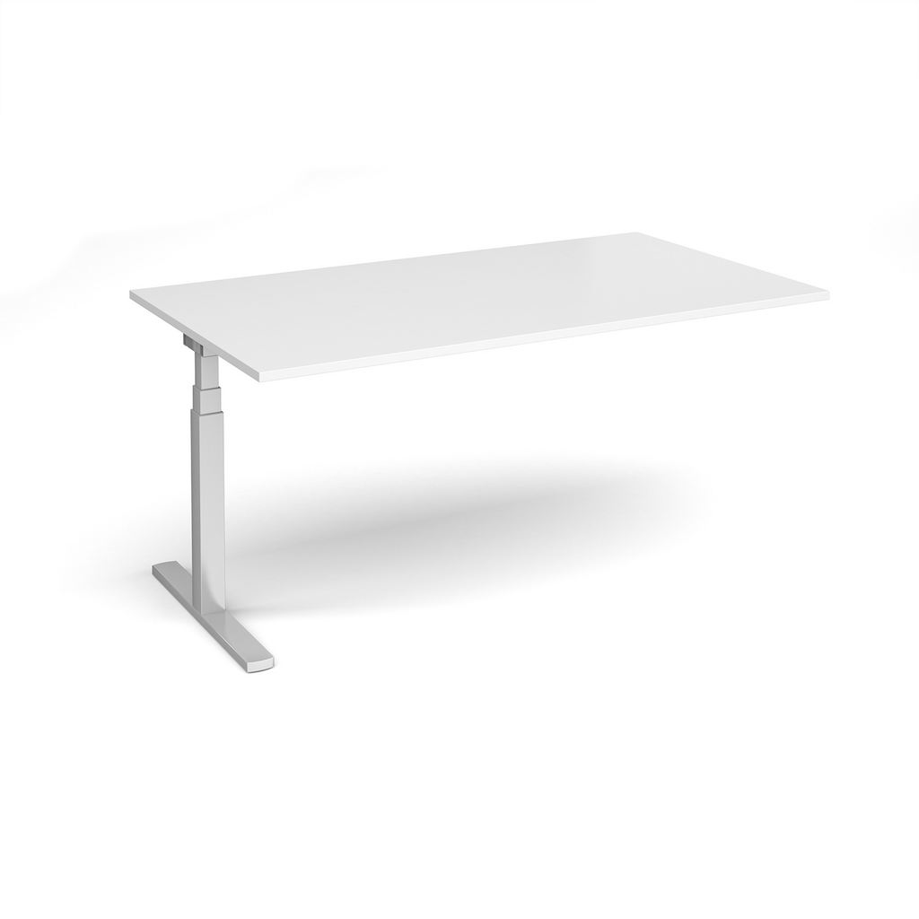 Picture of Elev8 Touch boardroom table add on unit 1800mm x 1000mm - silver frame, white top