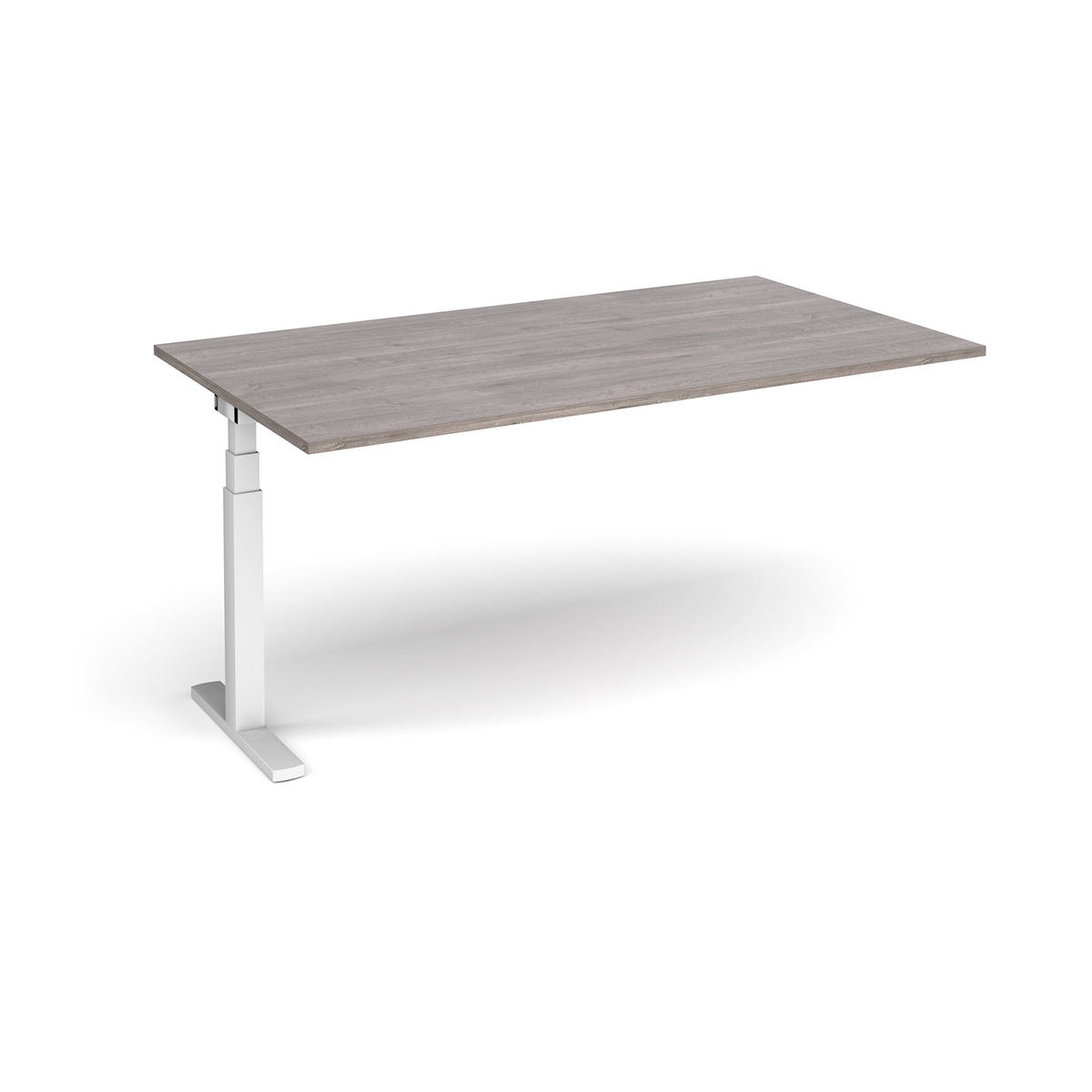 Picture of Elev8 Touch boardroom table add on unit 1800mm x 1000mm - white frame, grey oak top