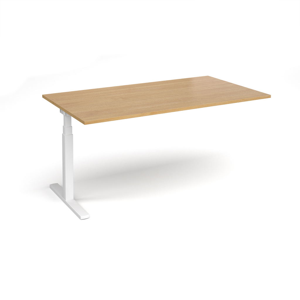 Picture of Elev8 Touch boardroom table add on unit 1800mm x 1000mm - white frame, oak top
