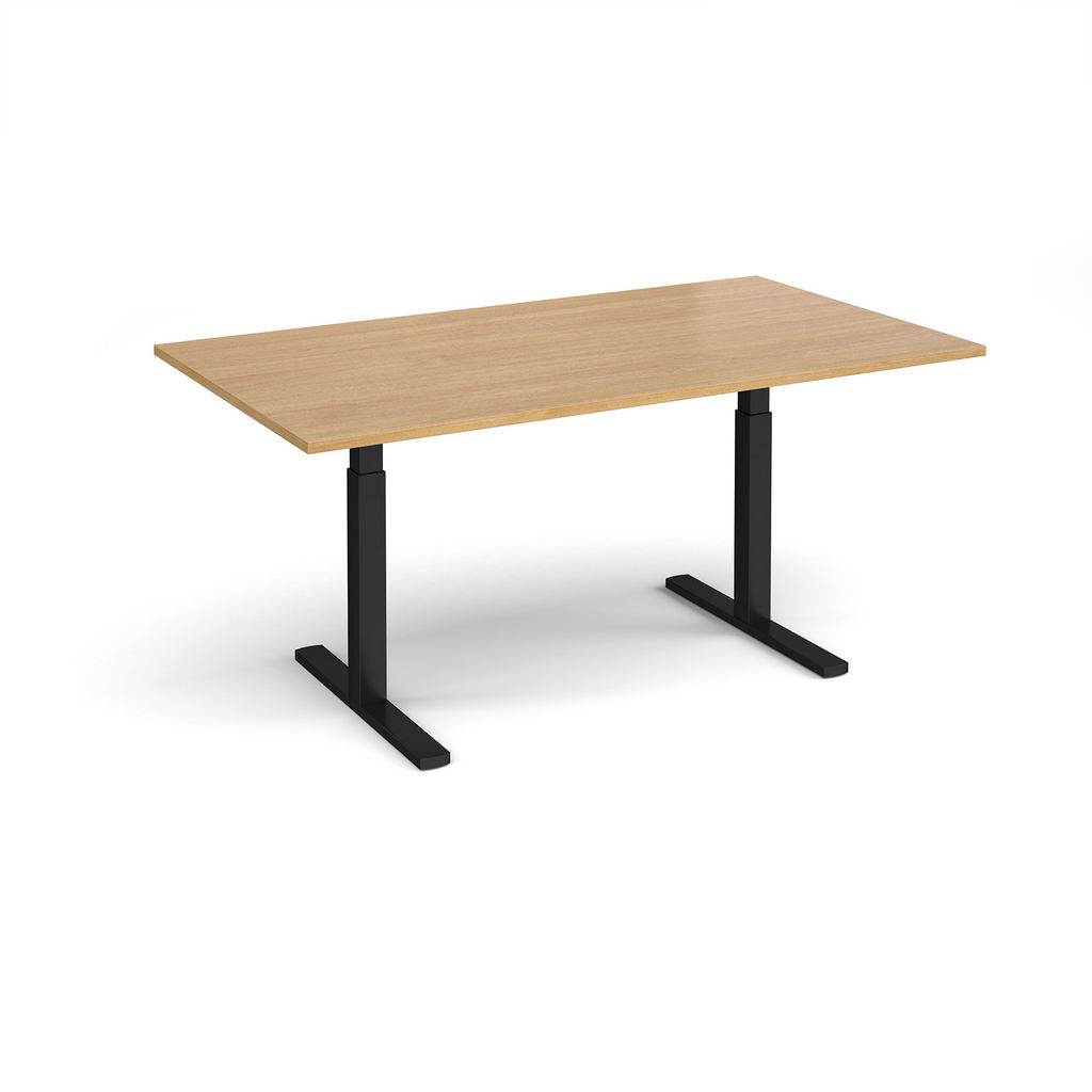 Picture of Elev8 Touch boardroom table 1800mm x 1000mm - black frame, oak top