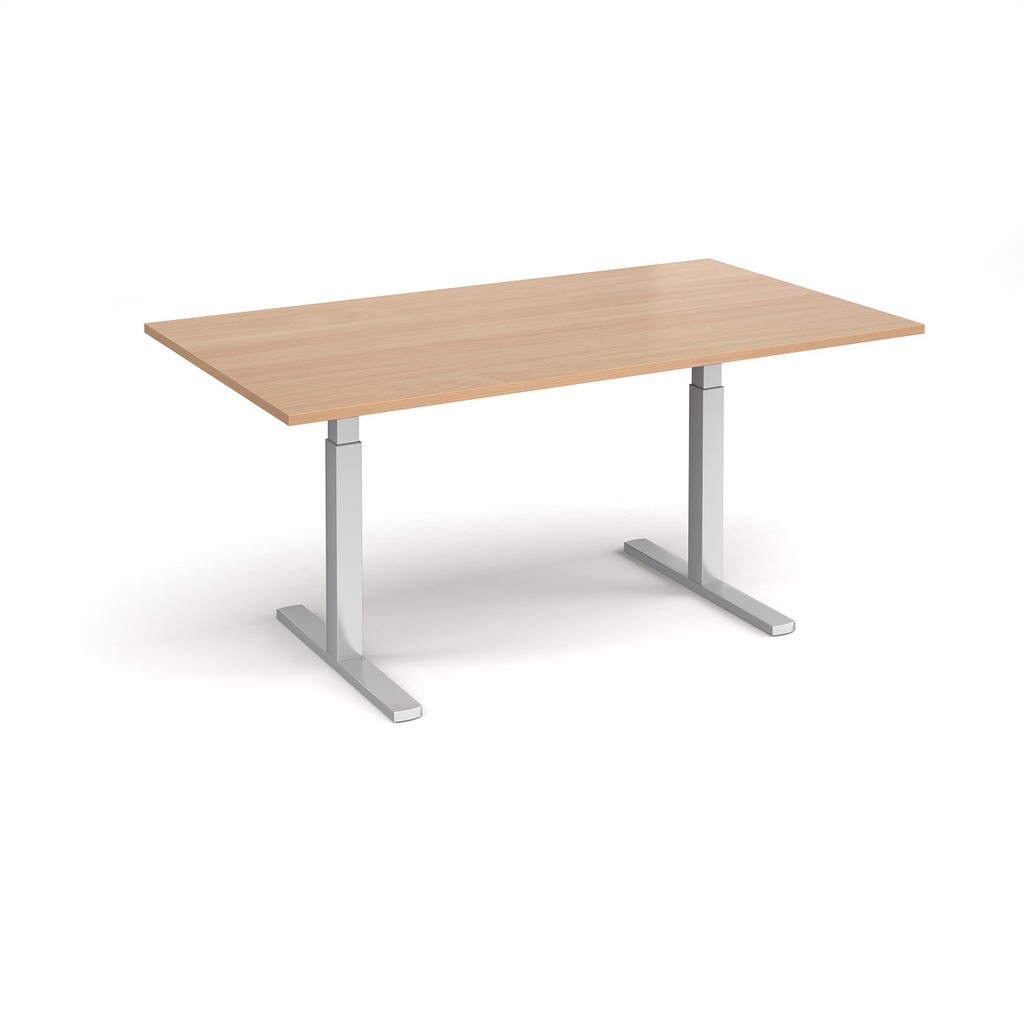 Picture of Elev8 Touch boardroom table 1800mm x 1000mm - silver frame, beech top