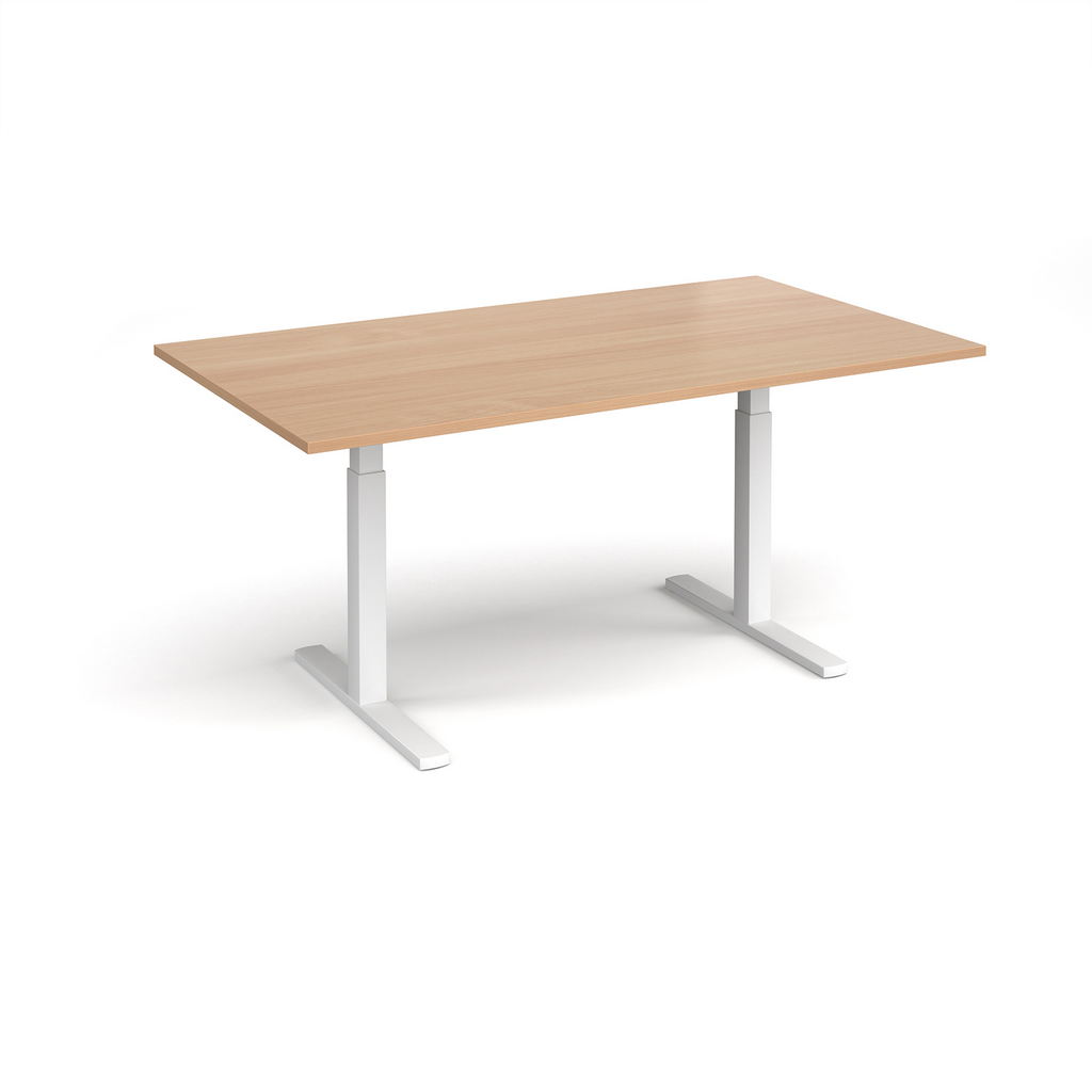 Picture of Elev8 Touch boardroom table 1800mm x 1000mm - white frame, beech top
