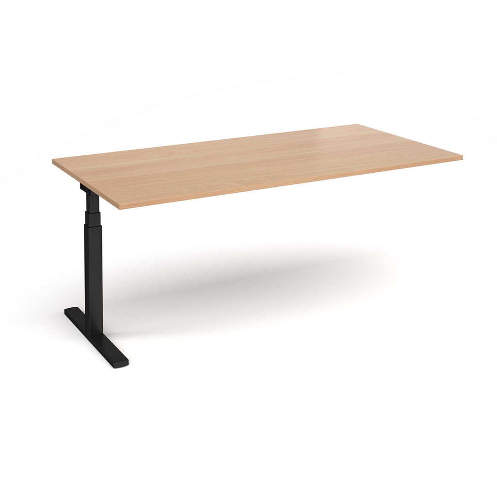 Picture of Elev8 Touch boardroom table add on unit 2000mm x 1000mm - black frame, beech top