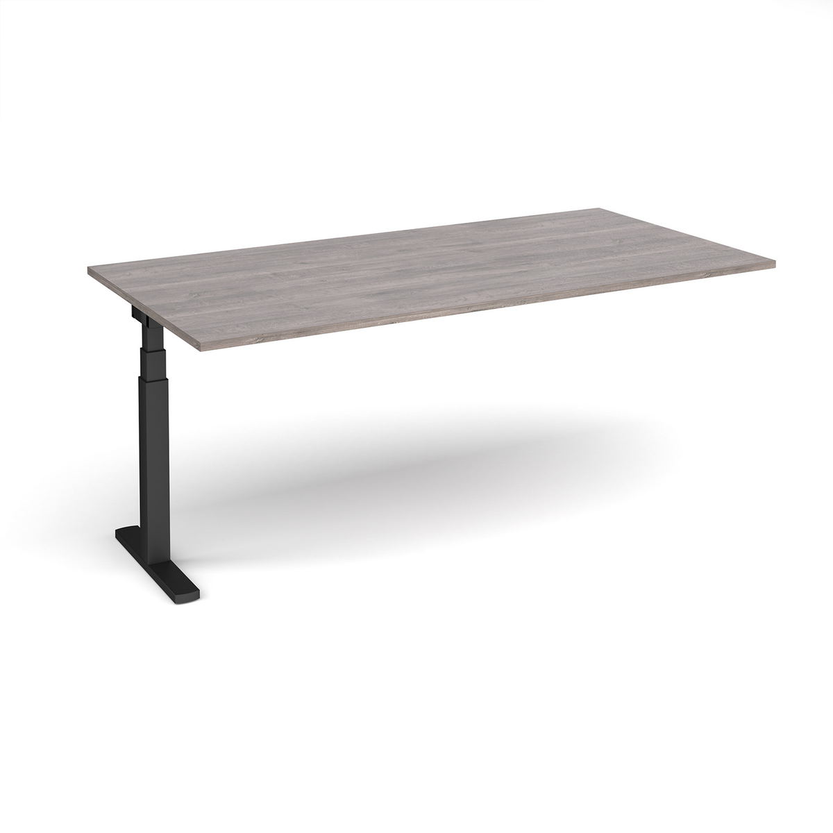 Picture of Elev8 Touch boardroom table add on unit 2000mm x 1000mm - black frame, grey oak top