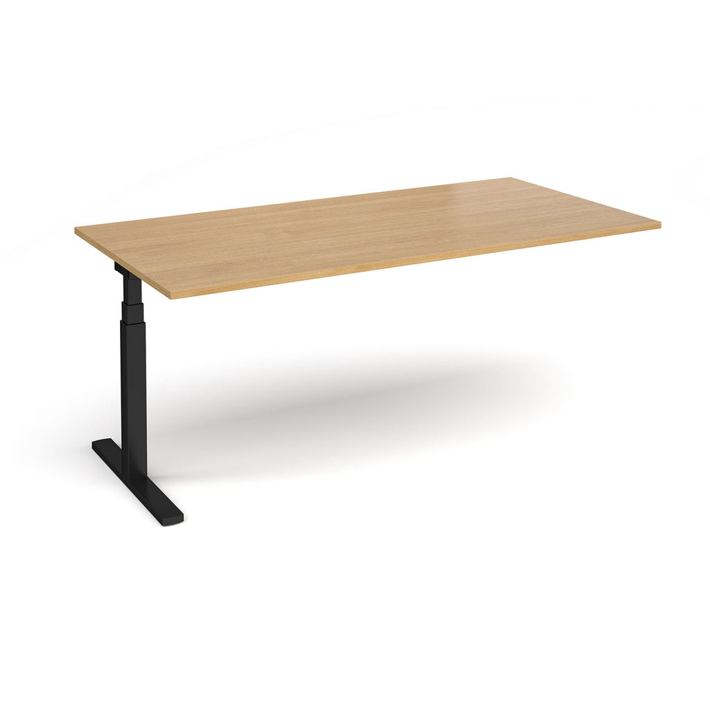 Picture of Elev8 Touch boardroom table add on unit 2000mm x 1000mm - black frame, oak top