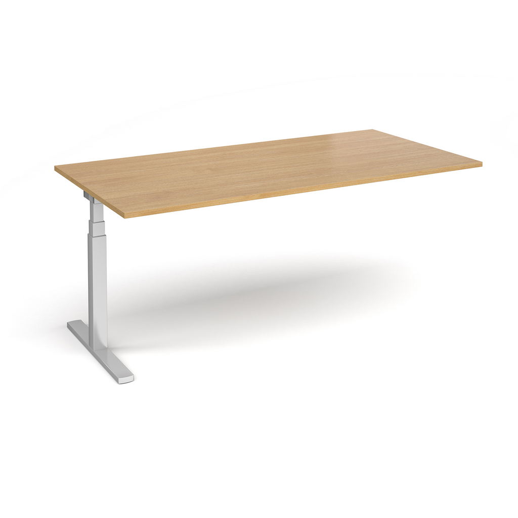 Picture of Elev8 Touch boardroom table add on unit 2000mm x 1000mm - silver frame, oak top