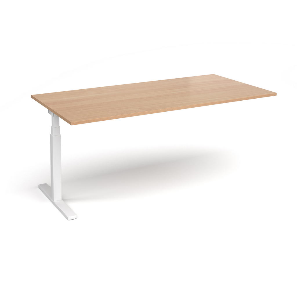 Picture of Elev8 Touch boardroom table add on unit 2000mm x 1000mm - white frame, beech top