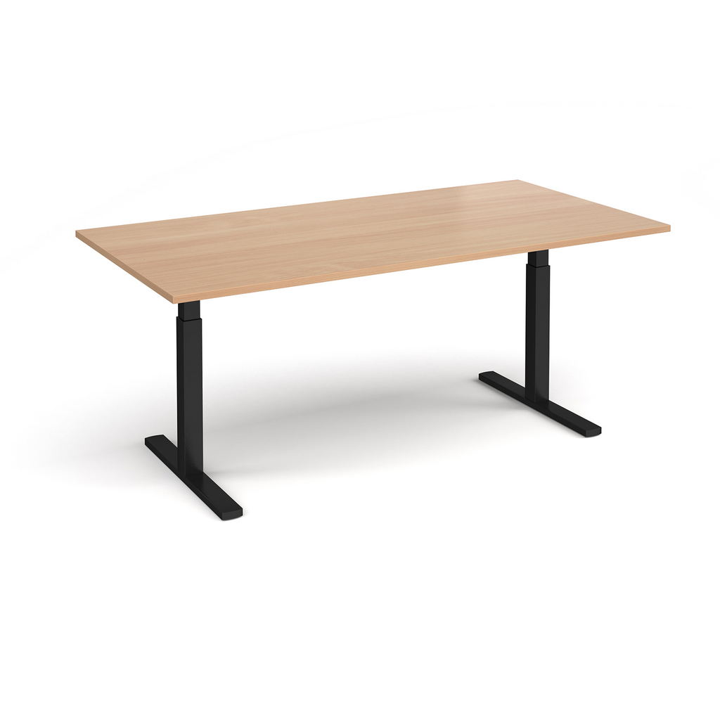 Picture of Elev8 Touch boardroom table 2000mm x 1000mm - black frame, beech top
