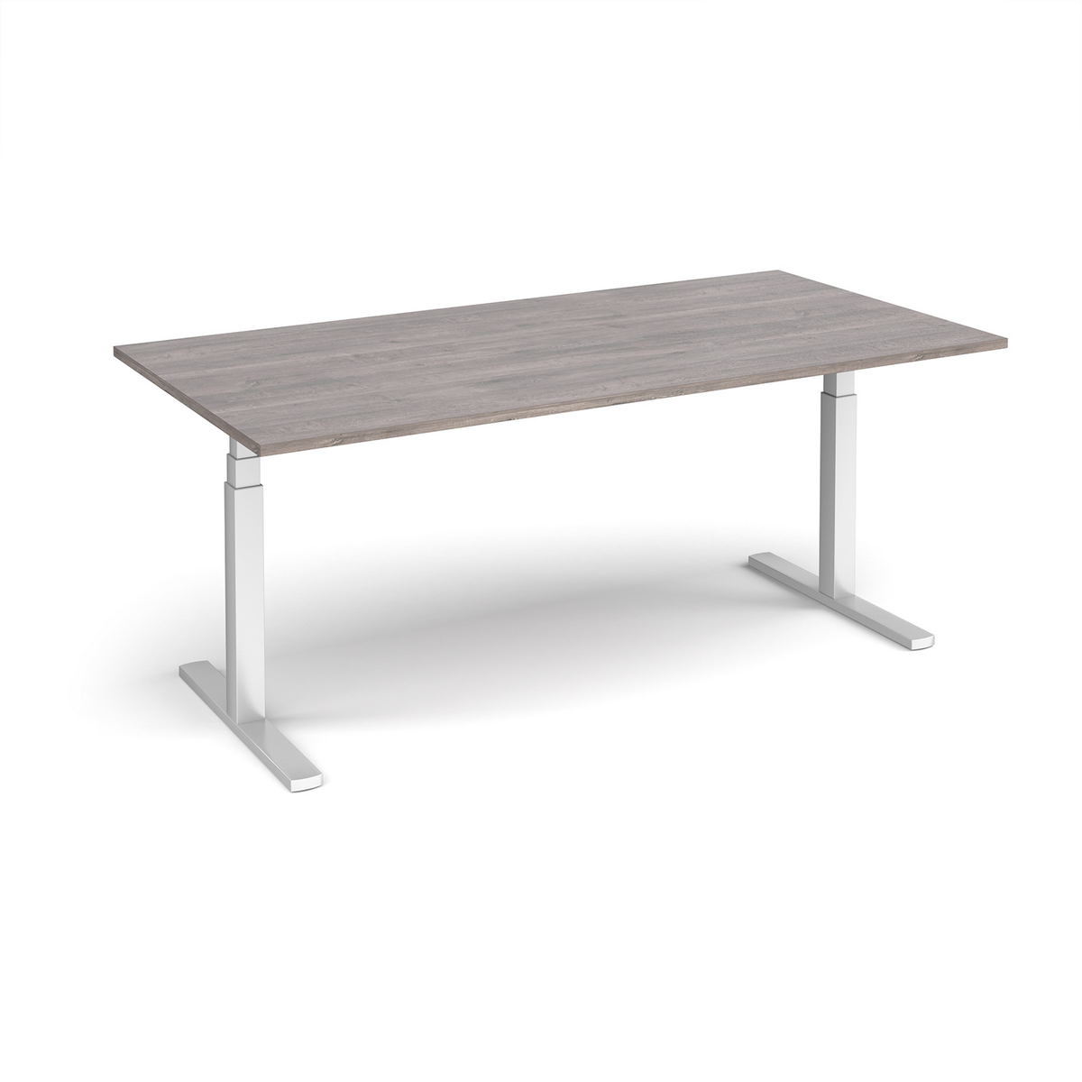 Picture of Elev8 Touch boardroom table 2000mm x 1000mm - silver frame, grey oak top