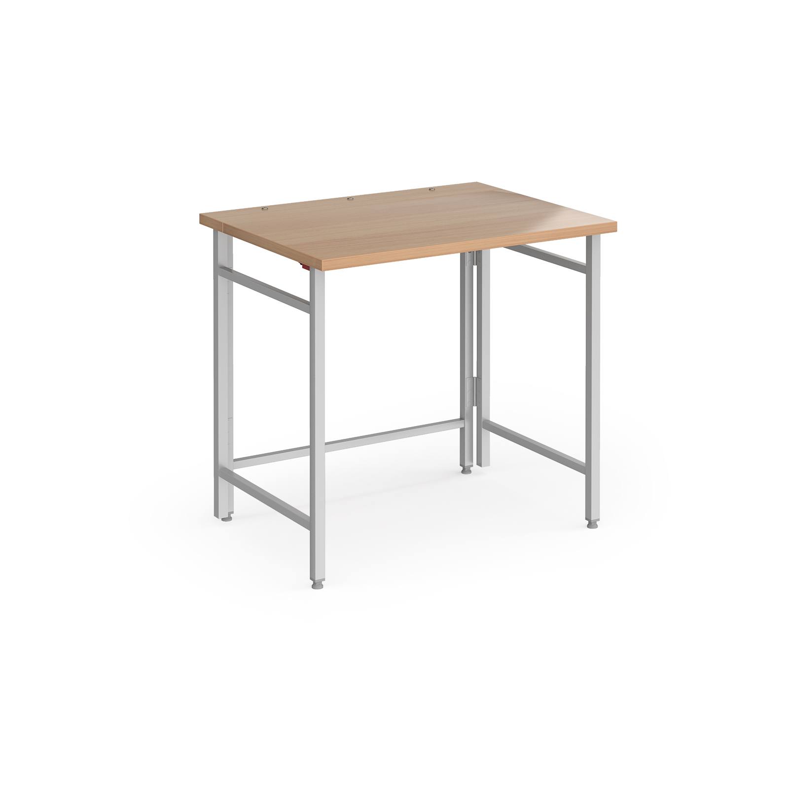 Picture of Fuji home office workstation 800mm x 600mm with folding legs – Beech with silver frame