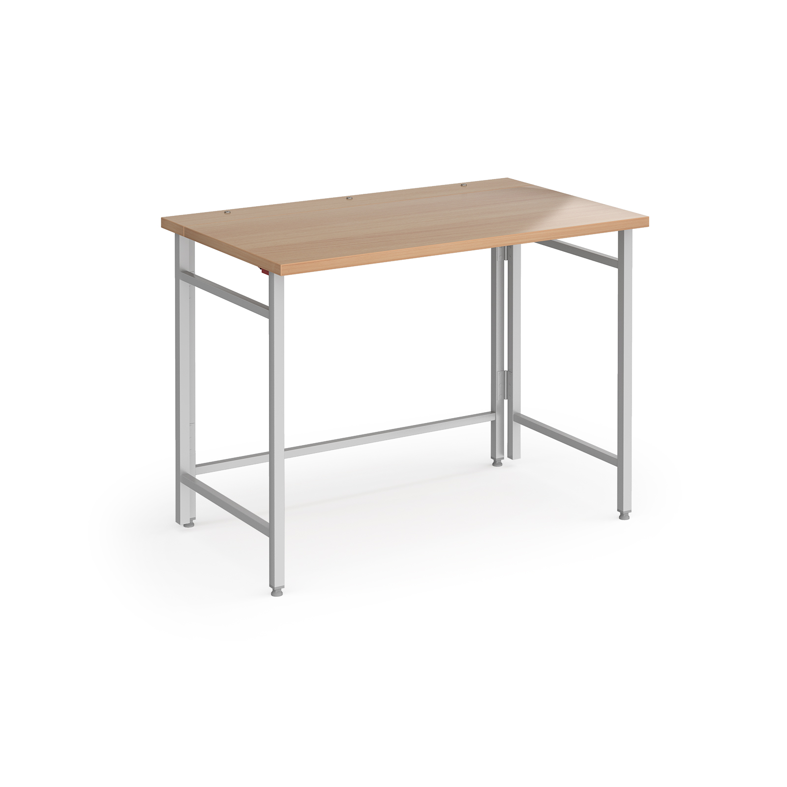 Picture of Fuji home office workstation 1000mm x 600mm with folding legs – Beech with silver frame