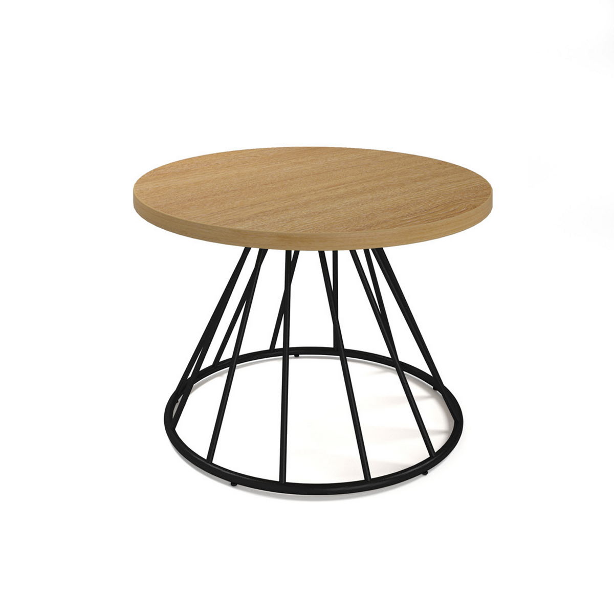 Picture of Figaro coffee table with black spiral base - Kendal oak