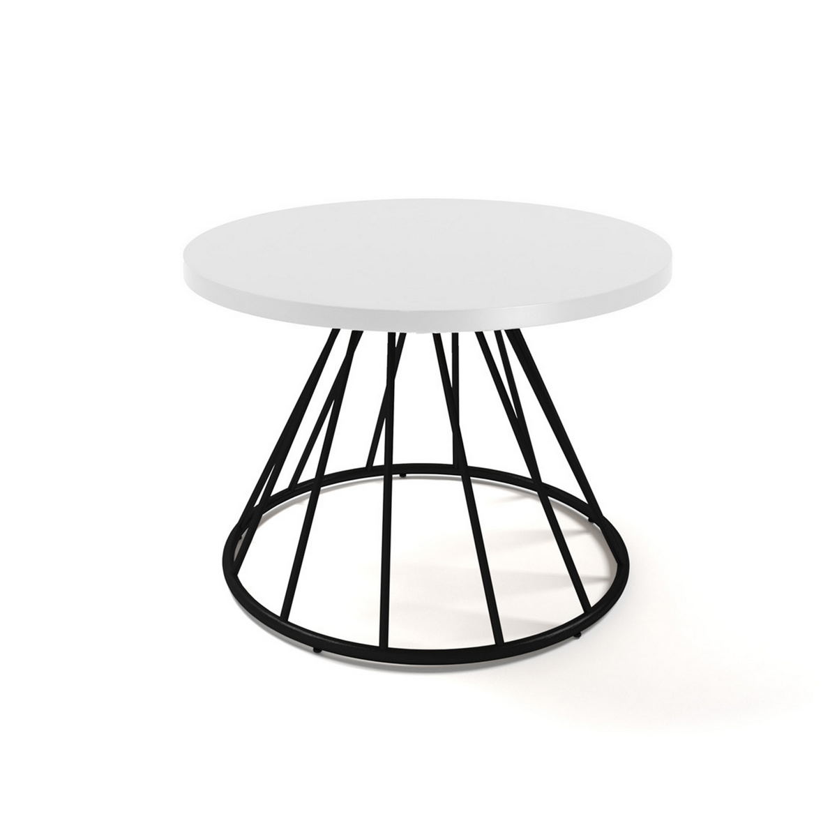 Picture of Figaro coffee table with black spiral base - white