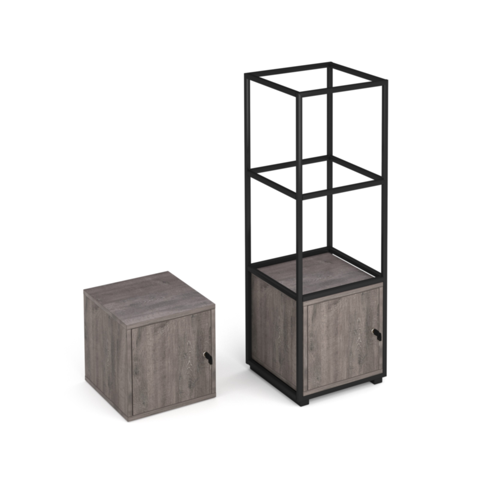 Picture of Flux modular storage single box locker - Grey Oak
