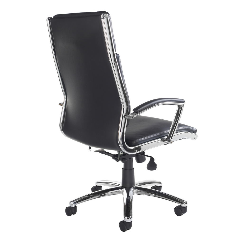 Picture of Florence high back executive chair - black leather faced
