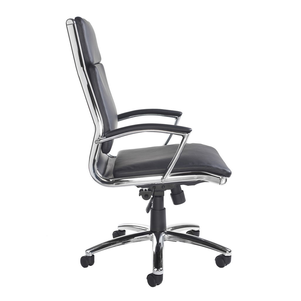 Picture of Florence high back executive chair - black leather faced