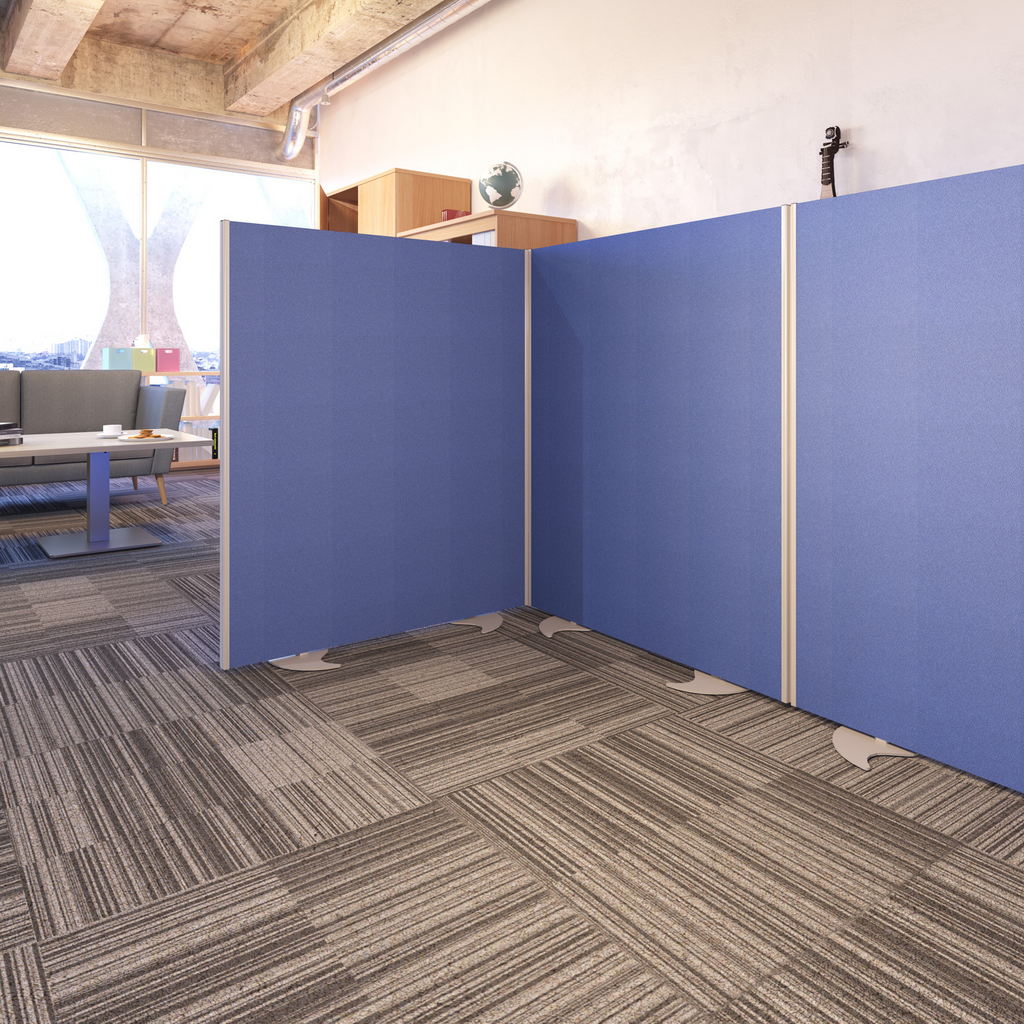 Picture of Floor standing fabric screen 1800mm high x 1600mm wide - blue