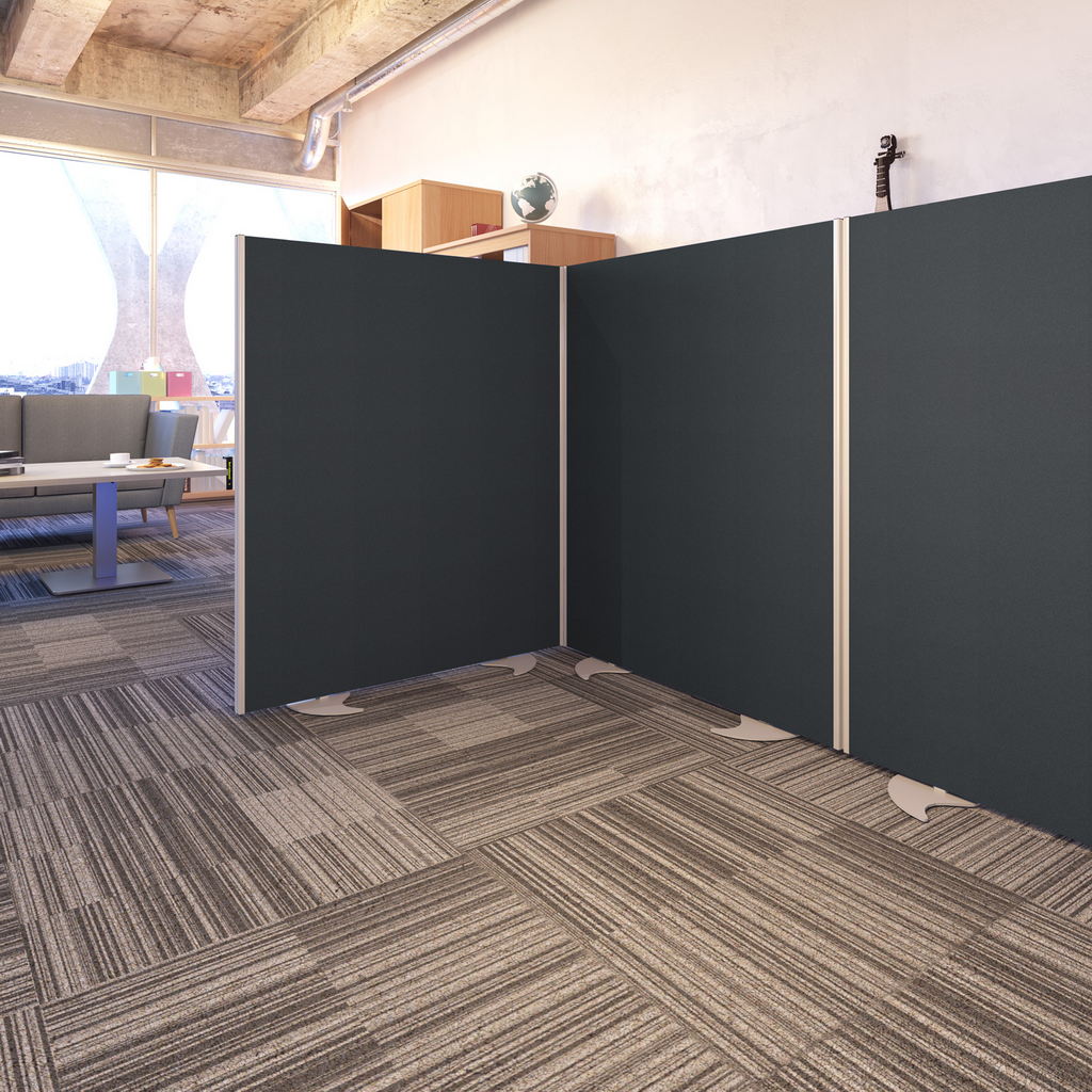 Picture of Floor standing fabric screen 1800mm high x 1400mm wide - charcoal