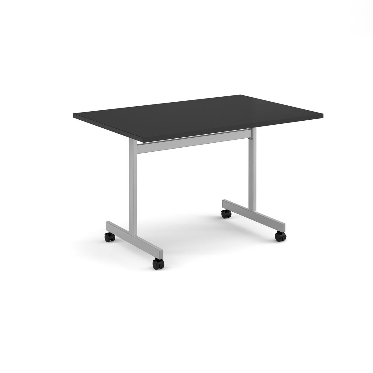 Picture of Rectangular flip top meeting table with silver frame 1200mm x 800mm - Black