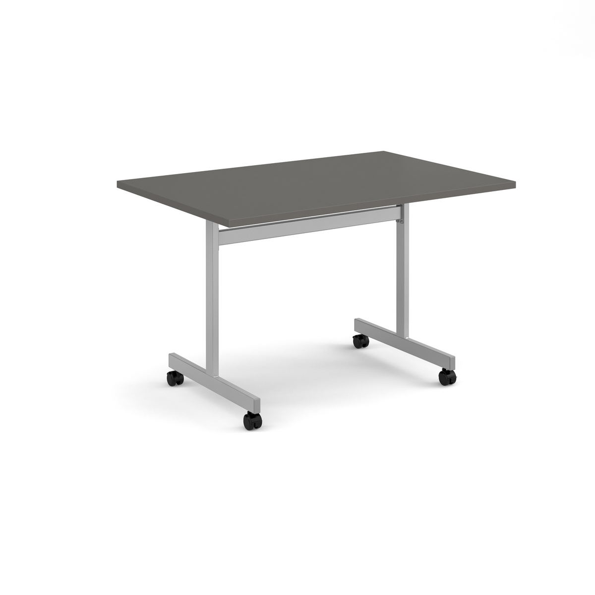 Picture of Rectangular flip top meeting table with silver frame 1200mm x 800mm - Onyx Grey