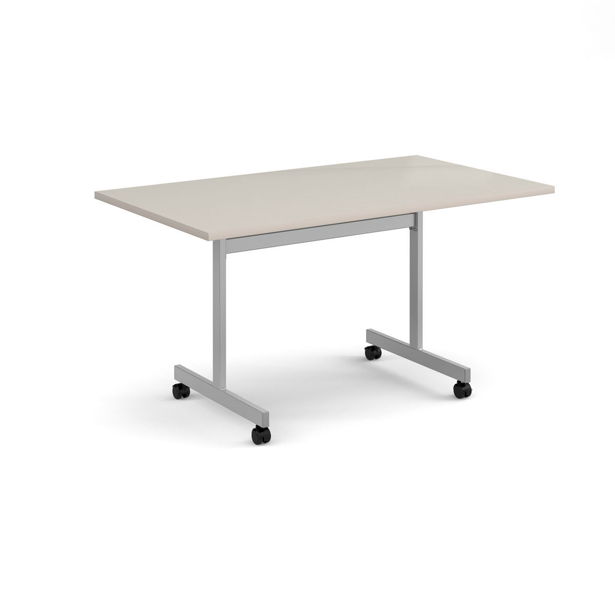 Picture of Rectangular flip top meeting table with silver frame 1400mm x 800mm - Light Grey