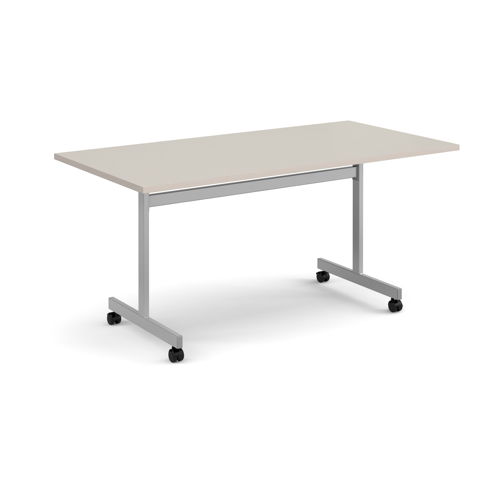 Picture of Rectangular flip top meeting table with silver frame 1600mm x 800mm - Light Grey