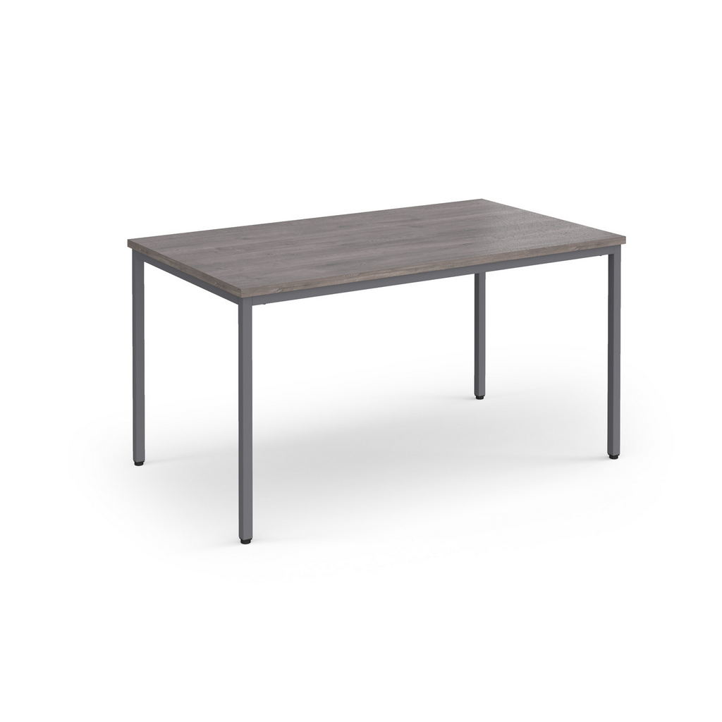 Picture of Flexi 25 rectangular table with graphite frame 1400mm x 800mm - grey oak