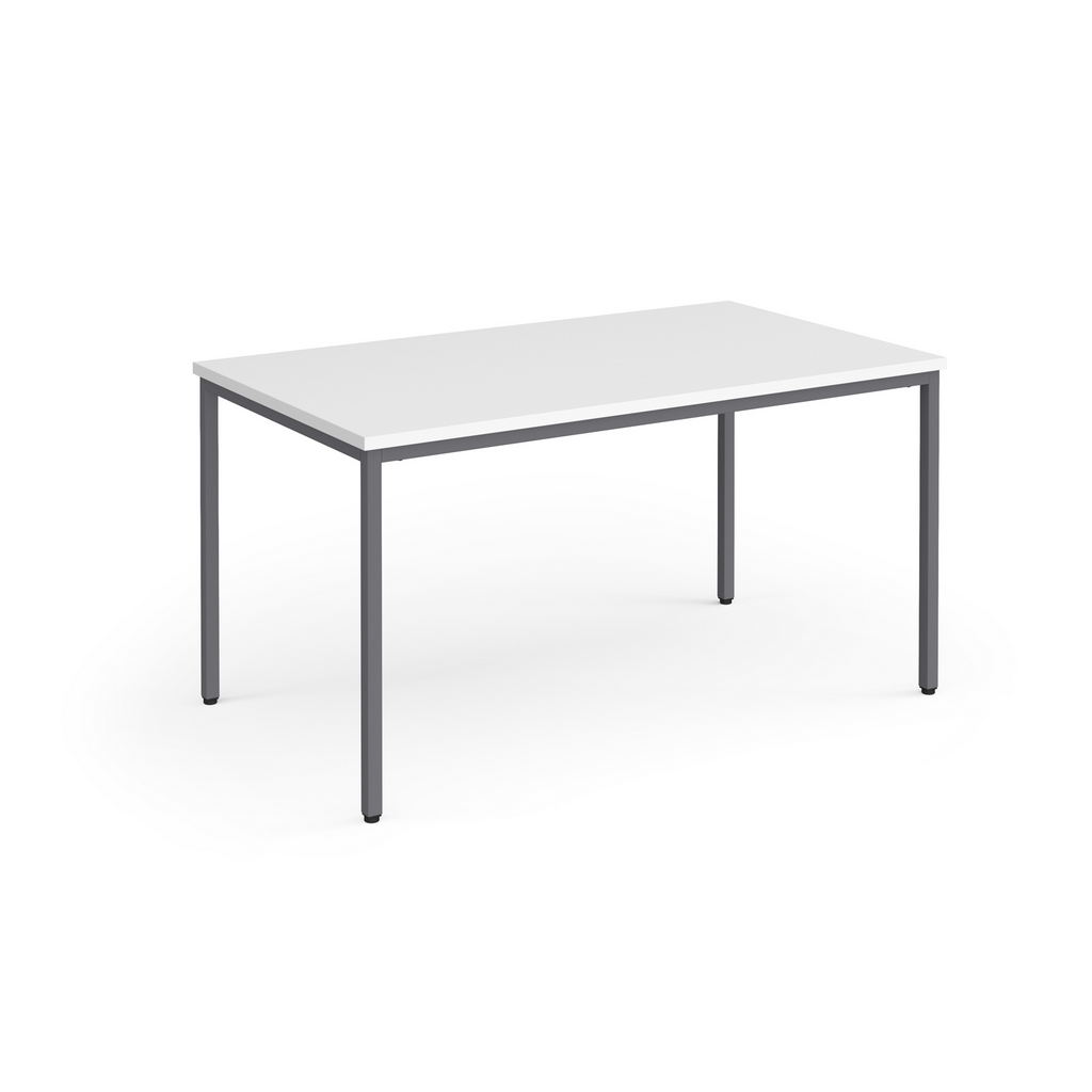 Picture of Flexi 25 rectangular table with graphite frame 1400mm x 800mm - white