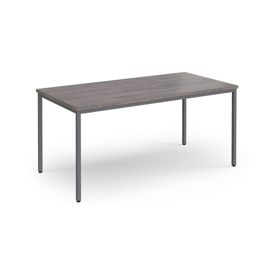 Picture of Flexi 25 rectangular table with graphite frame 1600mm x 800mm - grey oak