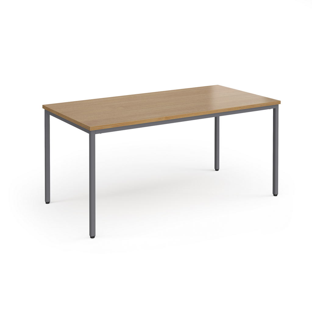 Picture of Flexi 25 rectangular table with graphite frame 1600mm x 800mm - oak