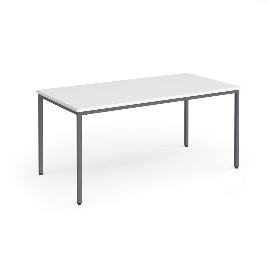 Picture of Flexi 25 rectangular table with graphite frame 1600mm x 800mm - white